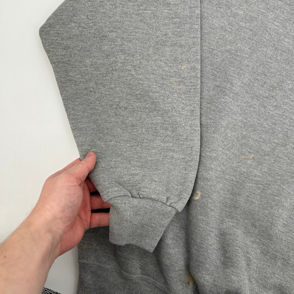 Vintage 90s y2k Men's Grey Russell Athletic Blank Boxy Crewneck Sweatshirt 2XL - Picture 6 of 10